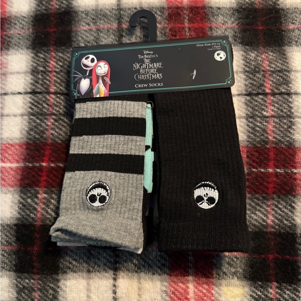 Disney Men’s Casual Socks Black and Gray Comfortable Crew 6 1/2 to 12